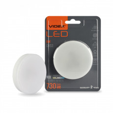 Spuldze LED GX53 patrona, 8W, 730Lm 3000K, stars<140* VIDEX (silti balta gaisma) | VLE-GX53-08533