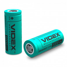 Baterija uzlādējama VIDEX Li-Ion 26650, 5000mAh, 3,7V (1 gab.) | 26650/5000/1B