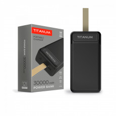 Power Bank - pārnēsājams akumulators 30 000mAh TITANUM 914 Black, pieejamie porti: Micro USB, Type-C, 2USB | TPB-914-B