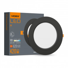 Gaismeklis LED zemapmetuma (aplis) 6W, 620Lm 4000K, VIDEX VLE-DLBR-064B (neitrāli balta gaisma), melns | VLE-DLBR-064B