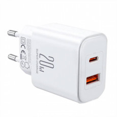 Joyroom lādētājs 1xUSB-A un 1xUSB-Type-C 20W, balts | JR-TCF05 White