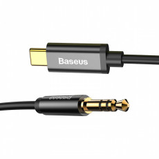 Baseus audio kabelis Type-C uz mini Jack 3,5mm, 1,2m, melns | CAM01-01