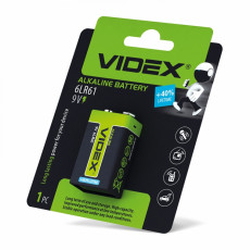 Baterija 9V Krona (6LR61) VIDEX Alkaline, 9V, 600mAh | 6LR61/9V/B