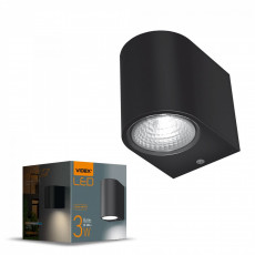 Fasādes gaismeklis LED 3W, 270Lm 2700K, IP54 VIDEX-PELLE-BLACK (silti balta gaisma), melns | VL-AR031-032B