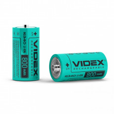 Baterija uzlādējama VIDEX Li-Ion 16340, 800mAh, 3,7V (1 gab.) | 16340/800/1B