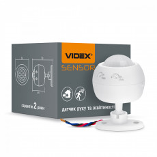 Kustības un gaismas sensors VIDEX VL-SPS27W, 8m, 10sec-7min, 10-2000lx, 360*, IP20, balts | VL-SPS27W