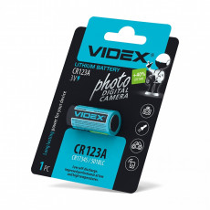 Baterija CR123A VIDEX (1 gab.) 3V Lithium 1500mAh | CR123A/1B/3V