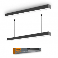 Lineārais LED gaismeklis (savstarpēji savienojams) 24W 600mm, 2400Lm 5000K, IP20 VIDEX VL-BNL02-24065B (neitrāli balta gaisma), melns | VL-BNL02-24065B