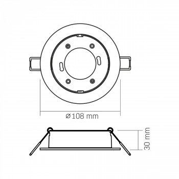 Gaismeklis LED zemapmetuma (iebūvējams) GX53 patronas spuldze VIDEX VL-SPF27R-B, melns