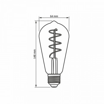 Spuldze dekoratīva LED E27 4W, 300Lm 2200K, stars<360* (ST64) VIDEX (silti balta gaisma), dimmējama