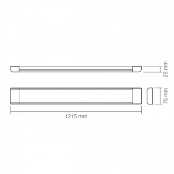 Tehniskais gaismeklis LED 50W 1200mm, 6250Lm 4000K, IP20 VIDEX (neitrāli balta gaisma) iekštelpu, balts