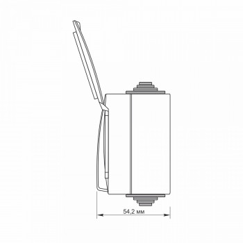 Slēdzis ārtelpu v/a 2P + Kontaktligzda ārtelpu v/a 1V, Videx Binera, pelēka, IP65