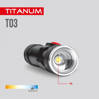 Lukturis LED 230Lm 6500K, Li-ion 18650 1200mAh (iebūvēts), TITANUM TLF-T03