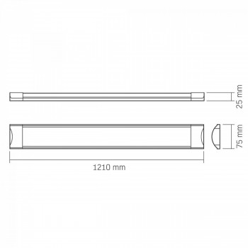 Tehniskais gaismeklis LED 36W 1200mm, 4500Lm 4000K, IP20 VIDEX (neitrāli balta gaisma) iekštelpu, balts