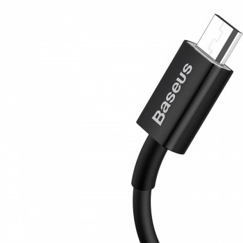 Baseus uzlādes un datu kabelis USB-A uz microUSB 2A 1m, melns