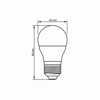 Spuldze LED E27 7W, 630Lm 3000K, stars<240* (G45-mazā spuldze) VIDEX (silti balta gaisma)