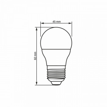 Spuldze LED E27 4W, 380Lm 3000K, stars<240* (G45-mazā spuldze) VIDEX (silti balta gaisma)