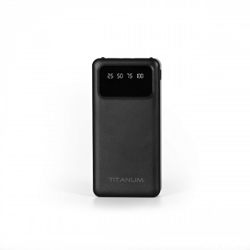 Power Bank - pārnēsājams akumulators 20 000mAh TITANUM OL22 Black, pieejamie porti: Micro USB, Type-C, 2USB