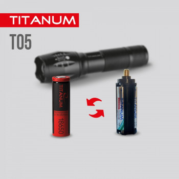 Lukturis LED 300Lm 6500K, Li-ion 18650 1200mAh vai 3xAAA, TITANUM TLF-T05