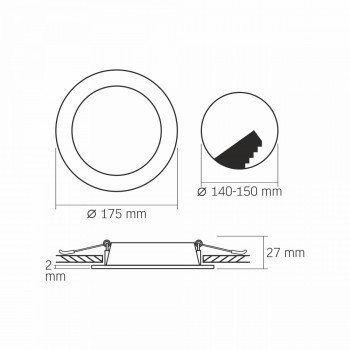 Gaismeklis LED zemapmetuma (aplis) 12W, 1350Lm 4000K, VIDEX VLE-DLBR-124B (neitrāli balta gaisma), melns