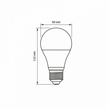 Spuldze LED E27 8W, 760Lm 3000K, stars<240* (A60-standarta) VIDEX (silti balta gaisma)