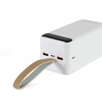 Power Bank - pārnēsājams akumulators 50 000mAh TITANUM 741S 22.5W White, pieejamie porti: Micro USB, Type-C, 2USB