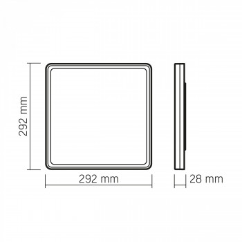 Iekštelpu gaismeklis LED 24W, 2900Lm 4000K, VIDEX IP20 VL-DL3S-244W (neitrāli balta gaisma), balta