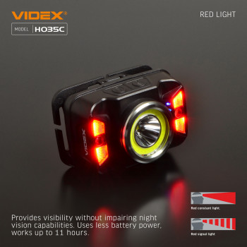 Galvas lukturis ar sensoru LED CREE XTE 5W + COB, 410Lm 5000K, Li-ion 1800mAh, VIDEX VLF-H035C, vadāms ar roku žestu!