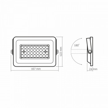 Prožektors LED 30W, 2700Lm 5000K, VIDEX-LUCA (neitrāli balta gaisma)