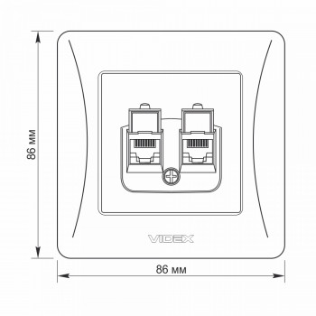 Kontaktligzda z/a Cat6+Cat6 (RJ45 spraudnis), Videx Binera, balta, IP20