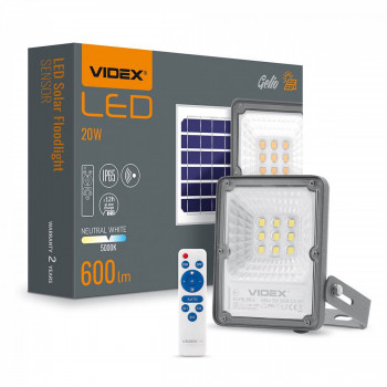 LED Solar Floodlight VIDEX-FLOOD-LED-SOLAR-GELIO-SENSOR-20W-NW - SENSOR