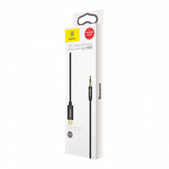 Baseus audio kabelis Type-C uz mini Jack 3,5mm, 1,2m, melns