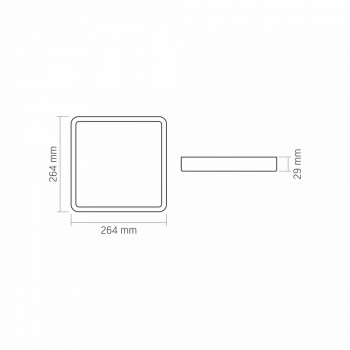 Gaismeklis LED virsapmetuma (kvadrāts) 24W, 2500Lm 4000K, VIDEX VLE-DLSS-244B (neitrāli balta gaisma), melns