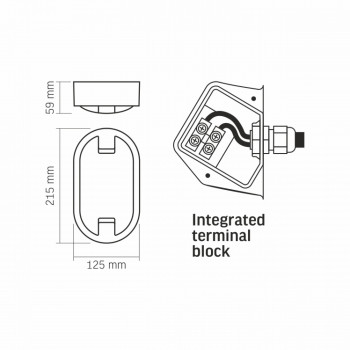 Ārtelpu gaismeklis LED 15W, 1200Lm 5000K, VIDEX-DANA IP65 (neitrāli balta gaisma), pelēka