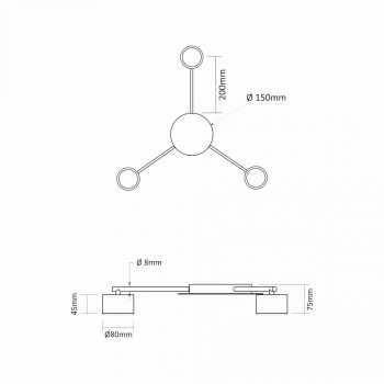 Griestu gaismeklis LED priekš 3 x GX53 patronas spuldēm, IP20 VIDEX VL-SPF20B-W, balts