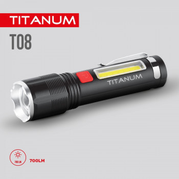 Lukturis LED 700Lm 6500K, Li-ion 18650 1500mAh (iebūvēts), TITANUM TLF-T08