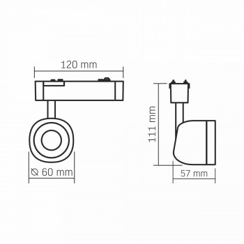 Magnētiskās sliedes gaismeklis 8.5W, 720Lm 4000K, VIDEX VL-TRMS-LA76B, melns (neitrāli balta gaisma)