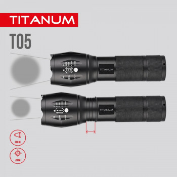 Lukturis LED 300Lm 6500K, Li-ion 18650 1200mAh vai 3xAAA, TITANUM TLF-T05