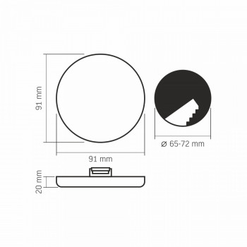 Gaismeklis LED zemapmetuma, bez rāmja (aplis) 9W, 950Lm 4000K, VIDEX (neitrāli balta gaisma)