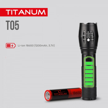 Lukturis LED 300Lm 6500K, Li-ion 18650 1200mAh vai 3xAAA, TITANUM TLF-T05