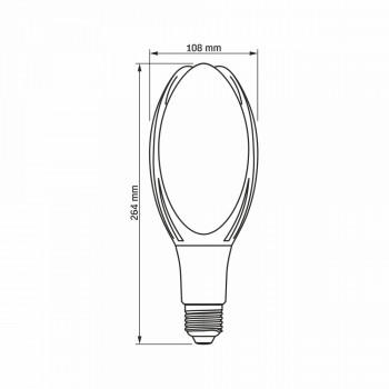 Spuldze LED E27 50W, 5400Lm 4000K, stars<330* (A108) VIDEX (neitrāli balta gaisma)