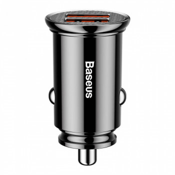 Baseus 12V auto lādētājs ar 2xUSB-A portiem (5A) 30W, melns