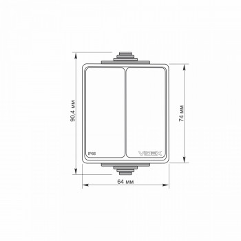 Slēdzis ārtelpu v/a 2P, Videx Binera, pelēka, IP65
