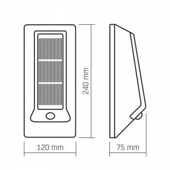 Solārais gaismeklis LED 6,4Wh, 500Lm 5000K, IP54, VIDEX VL-BHSO-003-S (neitrāli balta gaisma)