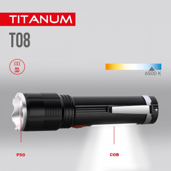 Lukturis LED 700Lm 6500K, Li-ion 18650 1500mAh (iebūvēts), TITANUM TLF-T08