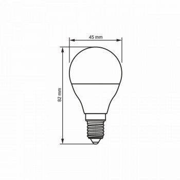 Spuldze LED E14 4W, 380Lm 3000K, stars<240* (G45-mazā spuldze) VIDEX (silti balta gaisma)