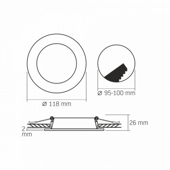 Gaismeklis LED zemapmetuma (aplis) 6W, 620Lm 4000K, VIDEX (neitrāli balta gaisma)