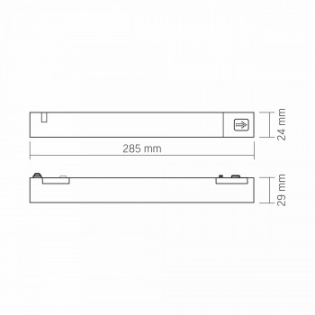 Magnētiskās sliedes strāvas adapters 100W VIDEX VL-TRMS-P100B 100W