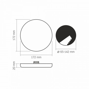 Gaismeklis LED zemapmetuma, bez rāmja (aplis) 24W, 2950Lm 4000K, VIDEX (neitrāli balta gaisma)