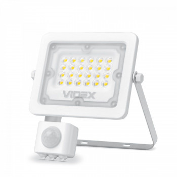 Prožektors ar sensoru LED 10W, 900Lm 5000K, (sensors 2-12m, 10sec-7min, 10-2000lx, <120*), VIDEX-LUCA-PIR (neitrāli balta gaisma)